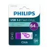 Philips Click USB flash disk 64 GB USB Type-C 3.2 Gen 1 (3.1 Gen 1) fialový, biely