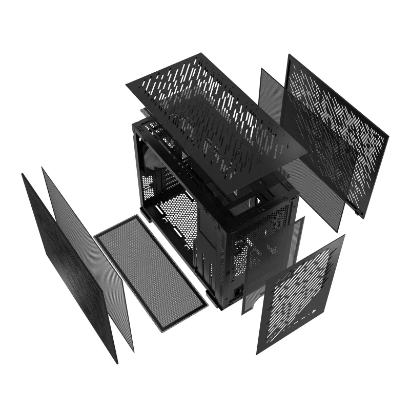XPG VALOR AIR NANO MID-TOWER skriňa - čierna, Midi-Tower, PC, čierna, micro-ATX, Mini-ITX, SPCC, 17 cm