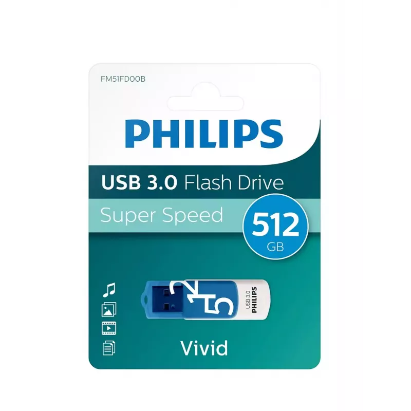 Philips FM51FD001B/00 Vivid Edition USB kľúč 512 GB, USB 3.2 Gen 1, Spring Blue