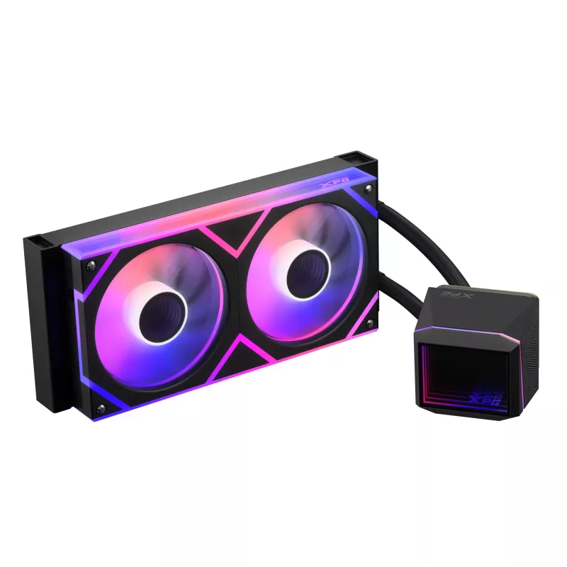 ADATA XPG Levante II 240 AIO kvapalinové chladenie procesora, 240 mm, 2 ventilátory ARGB 120 mm, čierne
