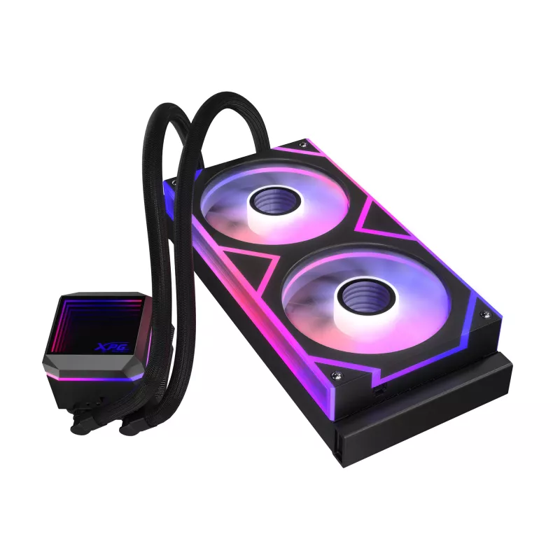 ADATA XPG Levante II 240 AIO kvapalinové chladenie procesora, 240 mm, 2 ventilátory ARGB 120 mm, čierne
