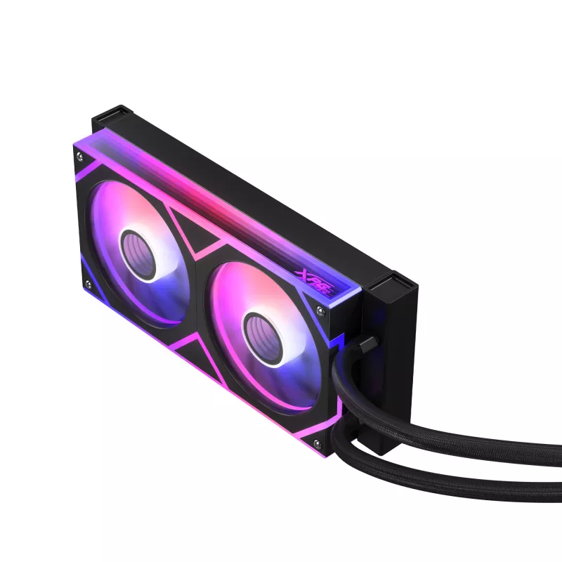 ADATA XPG Levante II 240 AIO kvapalinové chladenie procesora, 240 mm, 2 ventilátory ARGB 120 mm, čierne