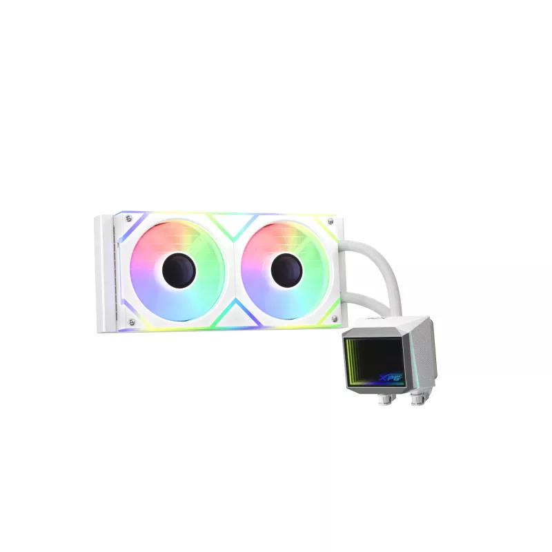 XPG LEVANTE II 240 White, systém kvapalinového chladenia, 12 cm, 26,7 Sone, biela