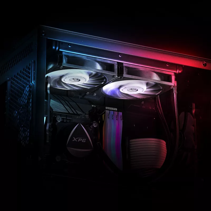 XPG VENTO PRO 120 PWM čierny, ventilátor, 12 cm, 450 ot/min, 2500 ot/min, čierna, biela