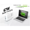 Conceptronic 3-portová 67W GaN USB PD nabíjačka s USB-C káblom, USB-C x 2, USB-A x 1, QC 3.0, PPS