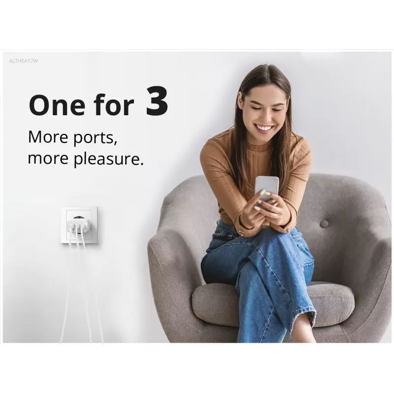 Conceptronic 3-portová 67W GaN USB PD nabíjačka s USB-C káblom, USB-C x 2, USB-A x 1, QC 3.0, PPS