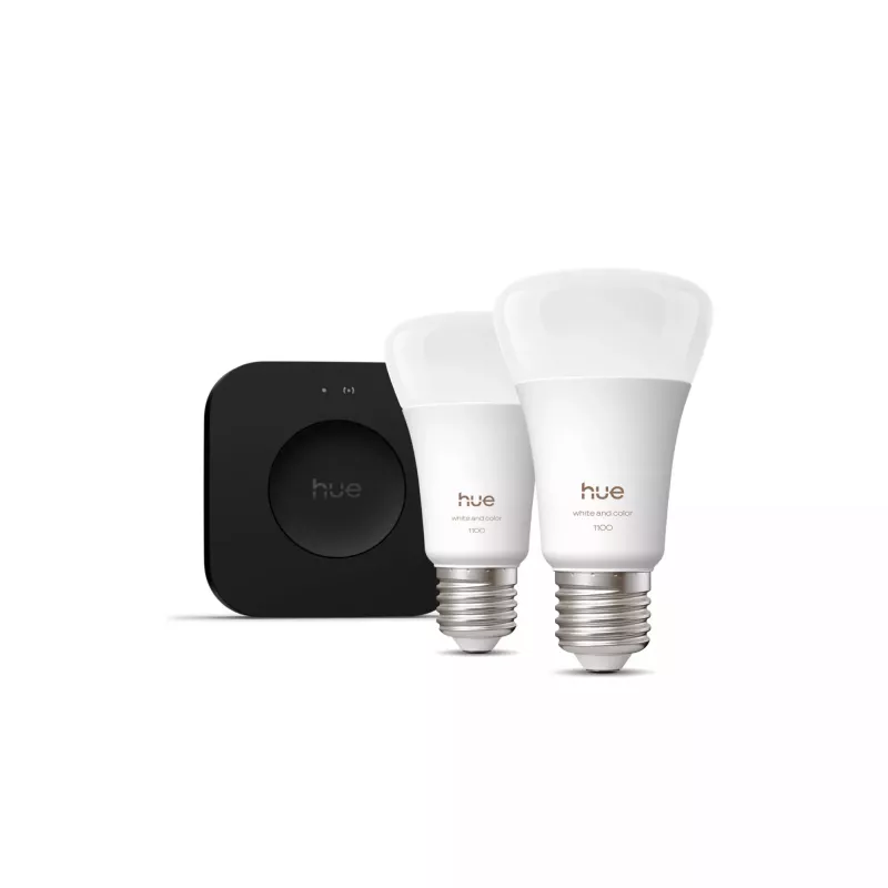 Philips Hue White and Colour Ambiance štartovacia súprava, Hue Bridge Pro + 2 x LED žiarovky E27 A60, Bluetooth/Zigbee, 1100 lm