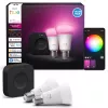 Philips Hue White and Colour Ambiance štartovacia súprava, Hue Bridge Pro + 2 x LED žiarovky E27 A60, Bluetooth/Zigbee, 1100 lm