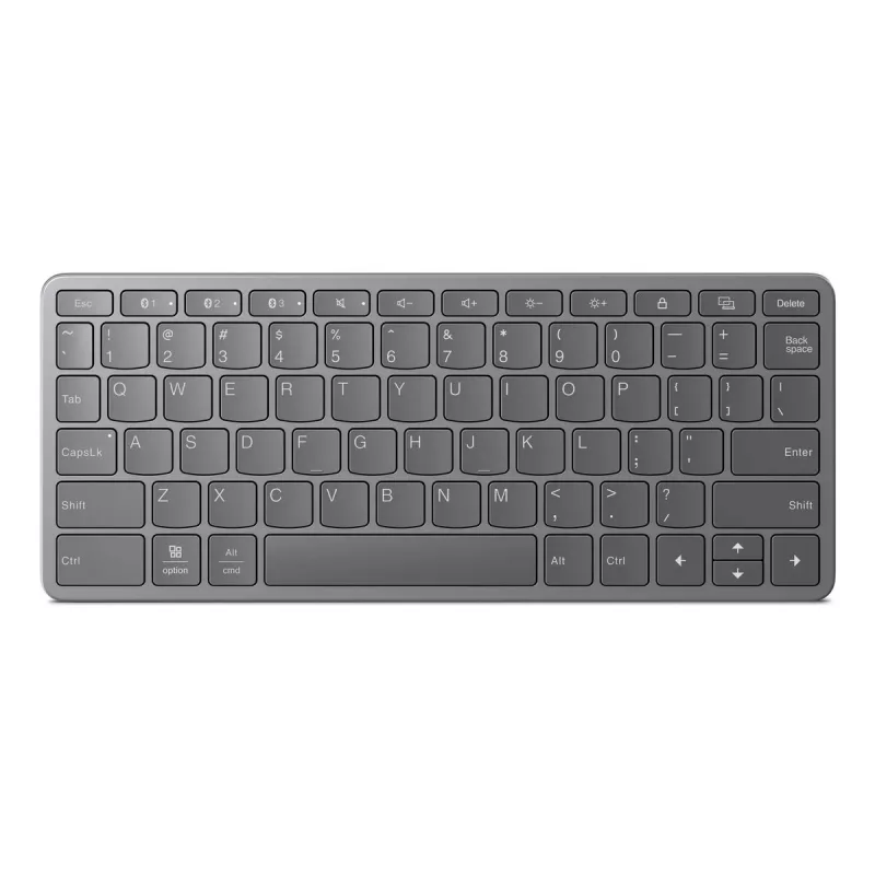 Bezdrôtová multi-device klávesnica Lenovo — USB Type-C, Luna Grey, 255,8×105,9×14,6 mm, 5V 200mAh