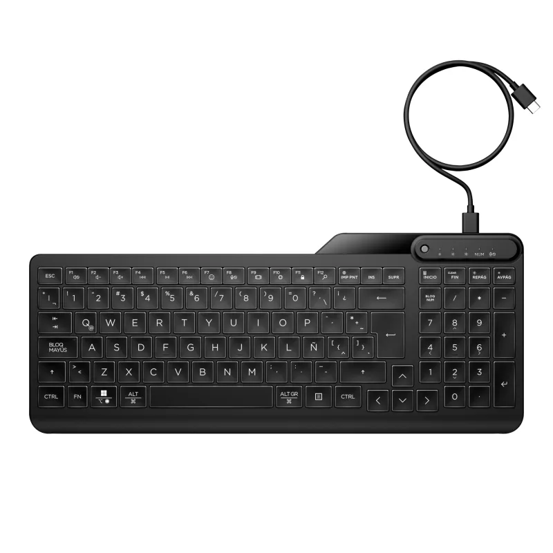 HP 400 podsvietená káblová klávesnica plná veľkosť USB čierna