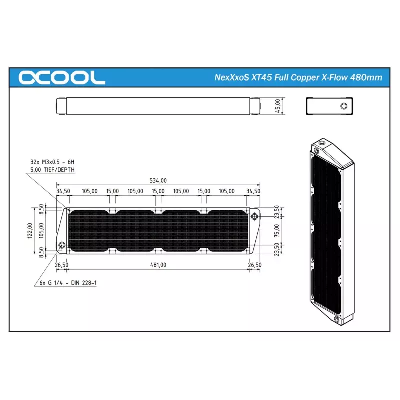 Chladič Alphacool NexXxoS XT45 Full Copper X-Flow