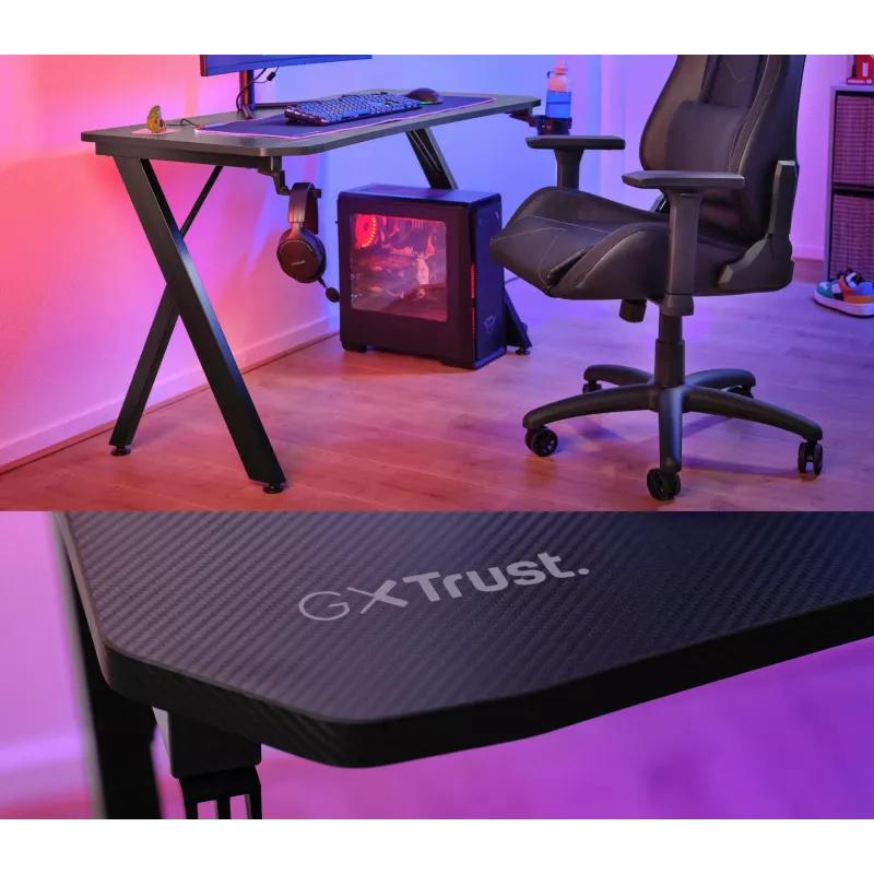 Stôl Trust GXT 700 Omnius čierny obdĺžnikový kovový rám 1200x600x740mm