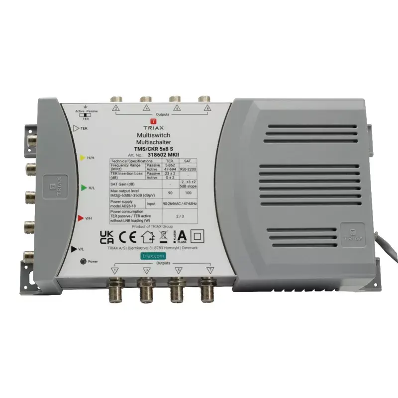 Satelitný multiswitch Triax 318602 5 vstupov 8 výstupov