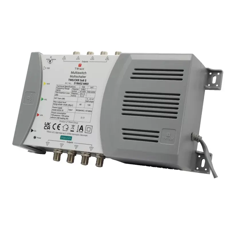 Satelitný multiswitch Triax 318602 5 vstupov 8 výstupov