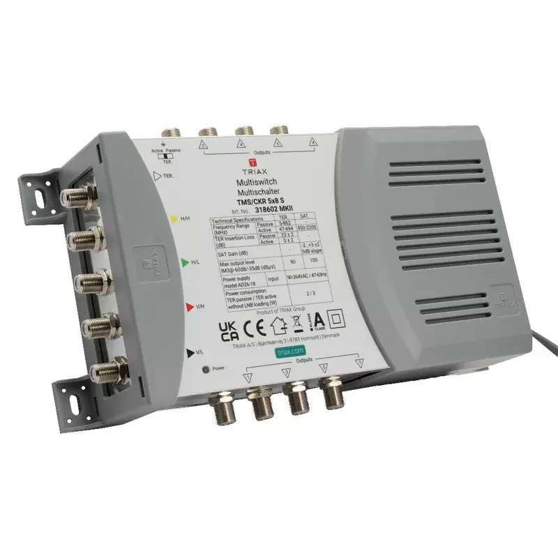 Satelitný multiswitch Triax 318602 5 vstupov 8 výstupov