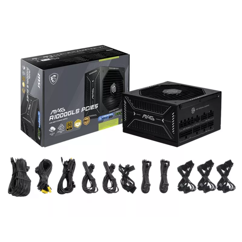 Napájací zdroj MSI MAG A1000GLS PCIE5 1000 W 24-pinový ATX ATX čierny
