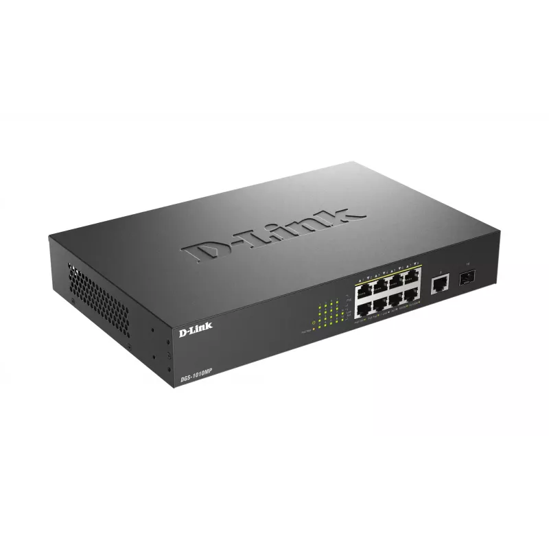 D-Link DGS-1010MP/E sieťový switch neupravovaný L2 Gigabit Ethernet (10/100/1000) Power over Ethernet (PoE) 1U čierna