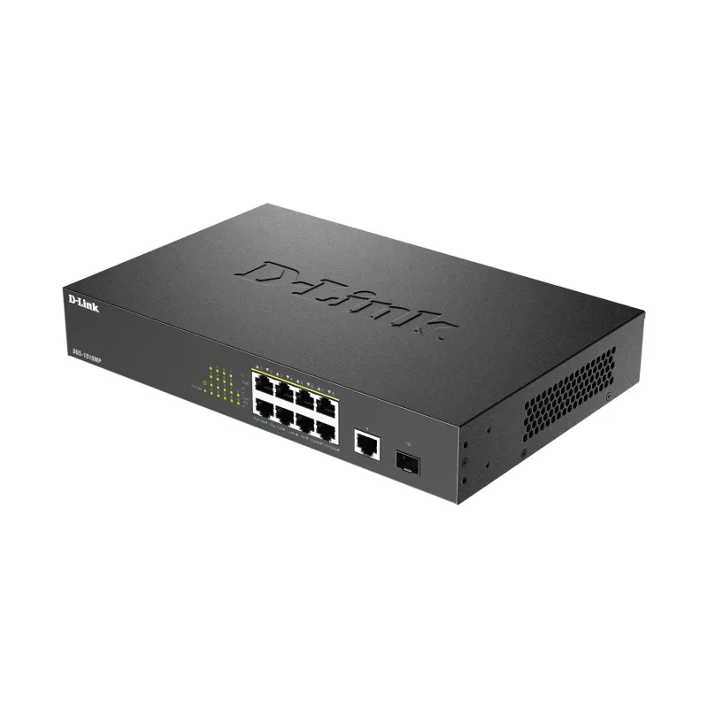 D-Link DGS-1010MP/E sieťový switch neupravovaný L2 Gigabit Ethernet (10/100/1000) Power over Ethernet (PoE) 1U čierna