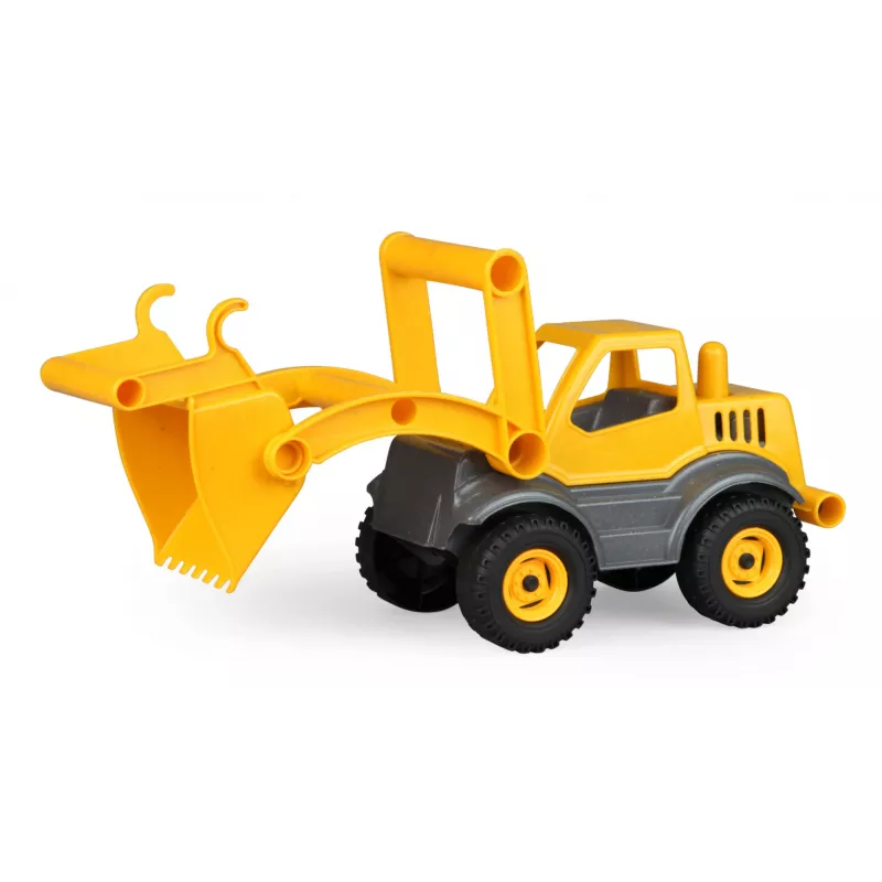 Lena EcoActives Earth Mover, traktor, 2 roky, plast, drevo, čierna, sivá, žltá