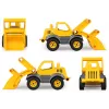 Lena EcoActives Earth Mover, traktor, 2 roky, plast, drevo, čierna, sivá, žltá