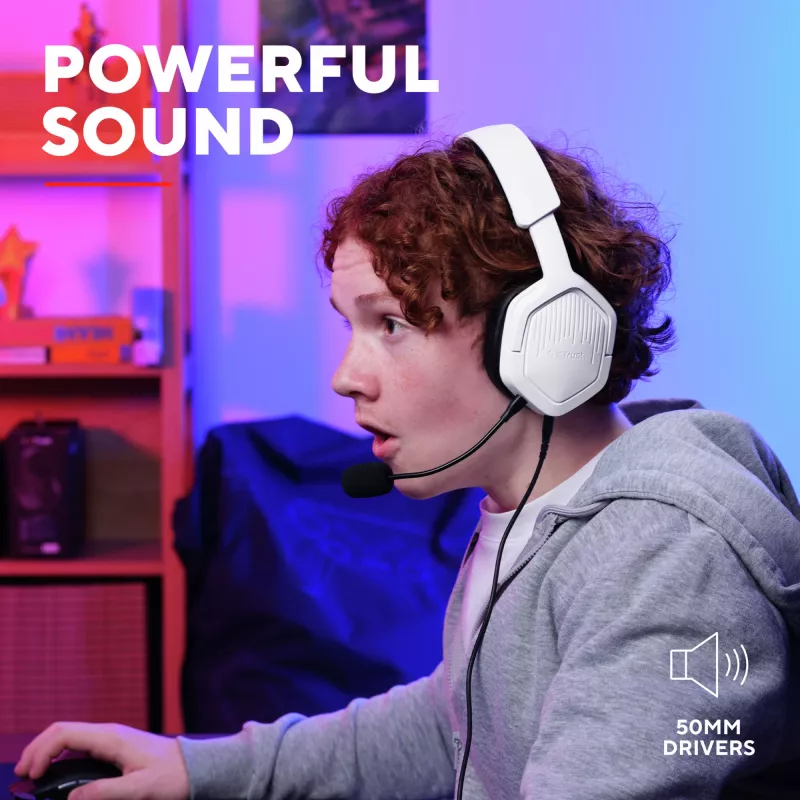 Trust GXT492W Carus headset káblový s hlavovým mostom herný biela