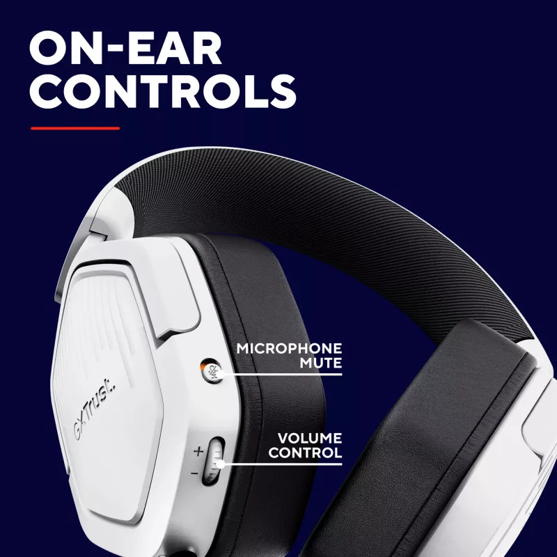 Trust GXT492W Carus headset káblový s hlavovým mostom herný biela