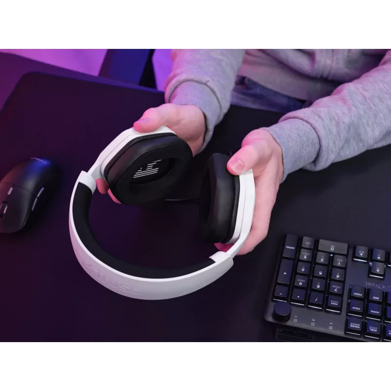 Trust GXT492W Carus headset káblový s hlavovým mostom herný biela