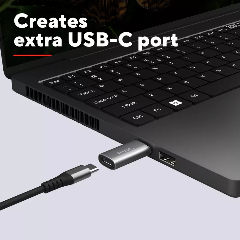 Trust Calyx USB Type-C USB Type-A sivá konektor 1 USB Type-C konektor 2 USB Type-A