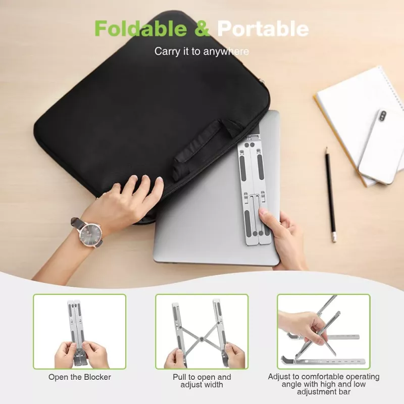 Techly ICA-TBL 134TY stojan na laptop/tablet, skladací, nastaviteľný uhol sklonu