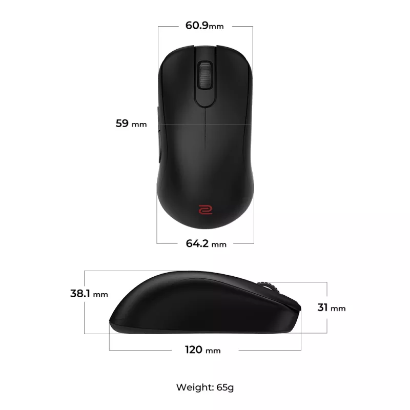 Herná myš BenQ ZOWIE S2-DW pravácka RF Wireless 3200 DPI