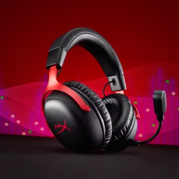 HyperX Cloud III S Wireless - herný headset (čierno-červená), červená, Čína, okolo uší, uzavretý, 115 mm, 210 mm