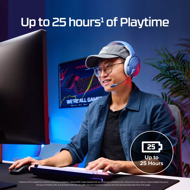 HyperX Cloud Jet - bezdrôtový herný headset (svetlomodrá)