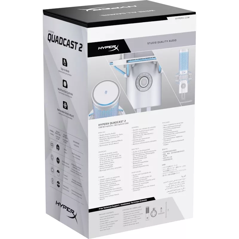 HyperX QuadCast 2 - USB mikrofón (Frost)