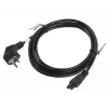 Napájací kábel Lanberg CA-C5CA-11CC-003-BK 3m C5 konektor samica CEE7/7