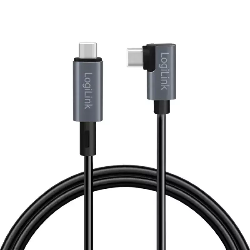 LogiLink CU0182 USB kábel USB 2.0 1m USB-C čierny strieborný