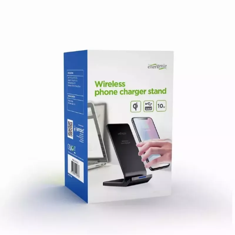 Mobilná nabíjačka Gembird EG-WPC10-02 bezdrôtové nabíjanie smartfón čierna