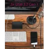 ICY BOX IB-HUB1430-CR vstavaný do stola USB 3.2 Gen 1 multiportový rozbočovač, čierny