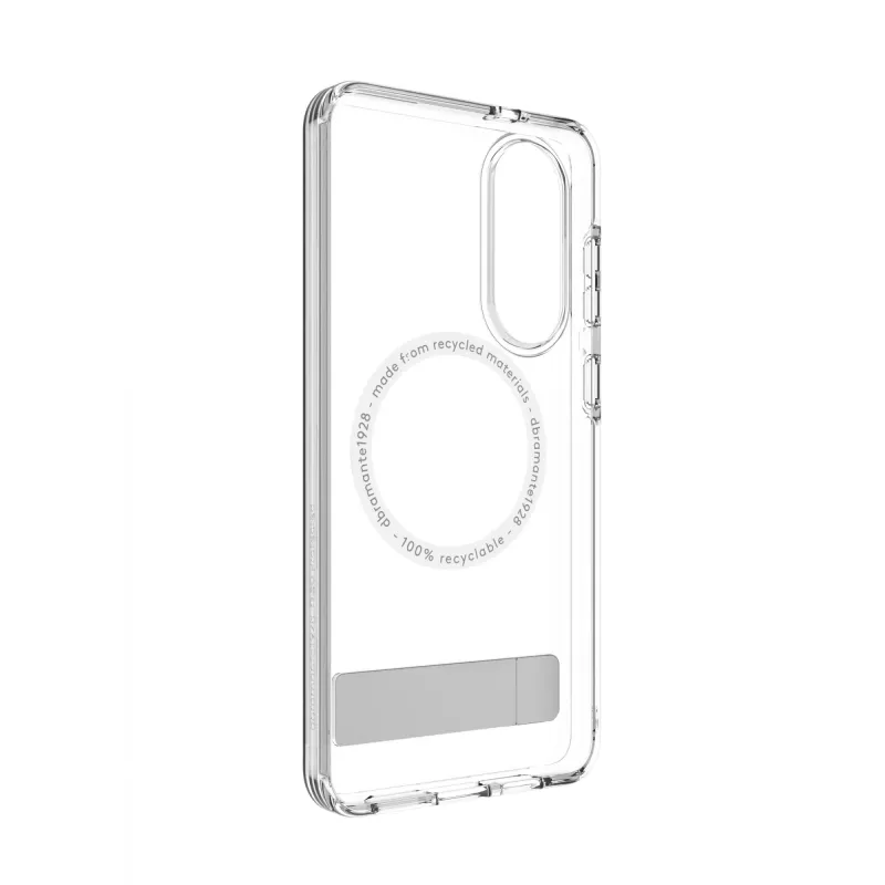 dbramante1928 Iceland Ultra D3O Qi2 Kick IMEDCL006789 zadný kryt so stojanom pre Samsung Galaxy S25 Edge, číry