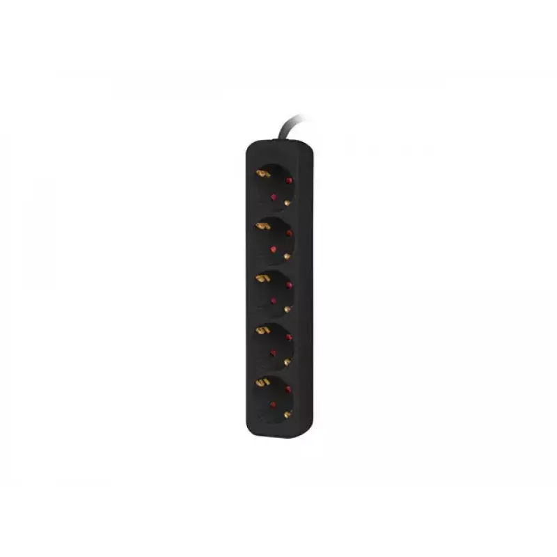 Predlžovací kábel Lanberg PS0-05F-0150-BK 1.5m 5 AC zásuviek interiérový čierny