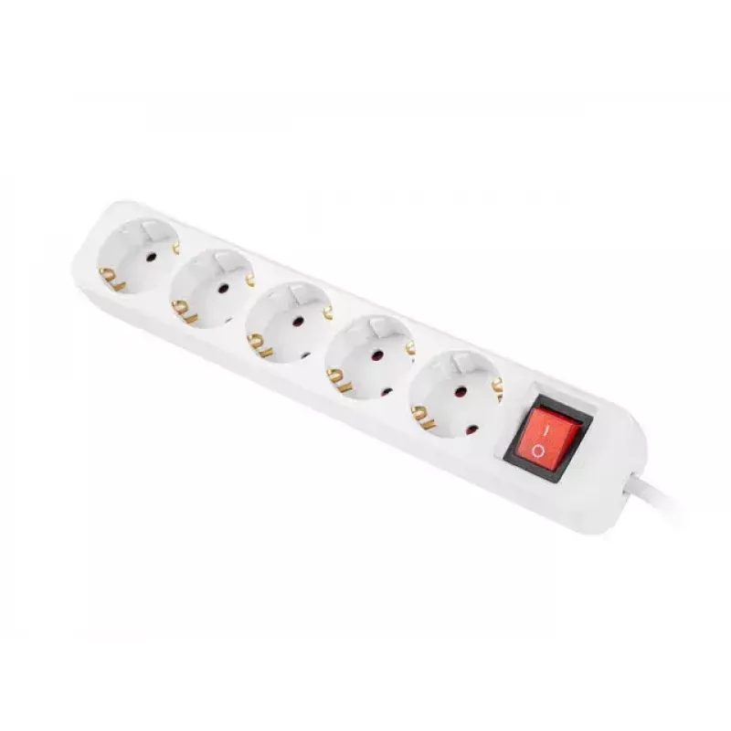 Predlžovací kábel Lanberg PS1-05F-0300-W 3 m 5 zásuviek interiérový biely