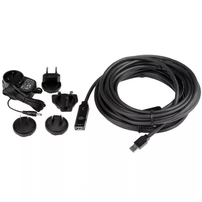 StarTech.com 10m aktívny predlžovací USB 3.0 kábel - M/F, 10 m, USB A, USB A, USB 3.2 Gen 1 (3.1 Gen 1), 5 Gbit/s, čierny