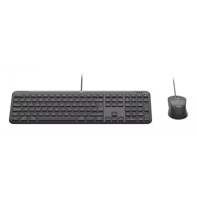 Káblová klávesnica s myšou Logitech 920-013349 — USB, QWERTY US International, graphite, kábel 1,8 m