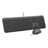 Káblová klávesnica s myšou Logitech 920-013349 — USB, QWERTY US International, graphite, kábel 1,8 m
