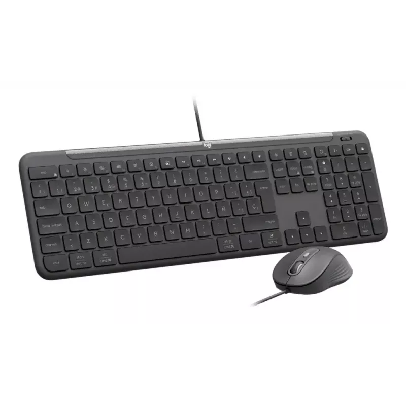 Káblová klávesnica s myšou Logitech 920-013349 — USB, QWERTY US International, graphite, kábel 1,8 m