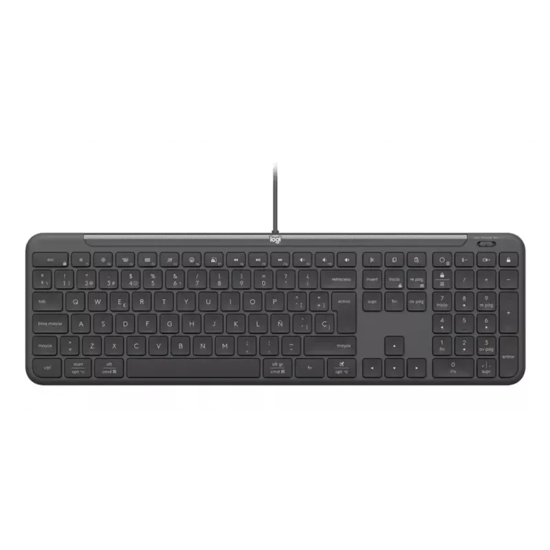 Káblová klávesnica s myšou Logitech 920-013349 — USB, QWERTY US International, graphite, kábel 1,8 m