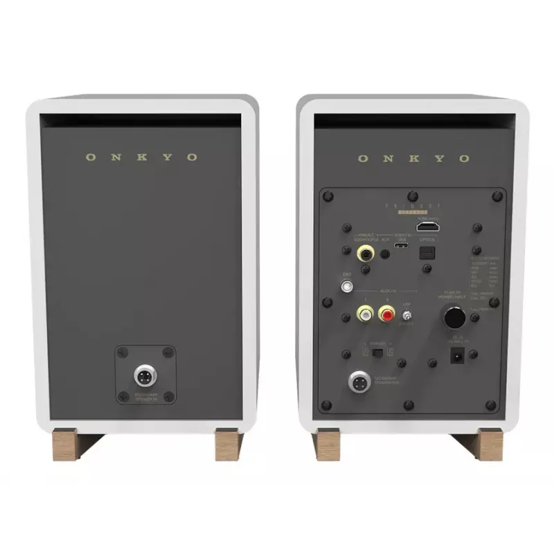 Onkyo 2-pásmový reproduktor GX-30ARC — 2.0 kanály, káblový a bezdrôtový, 50 W RMS, 55–20000 Hz, sivý/biely