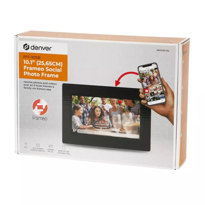 Digitálny fotorámik Denver PFF-1015B 10,1 palca dotykový displej WLAN 16 GB