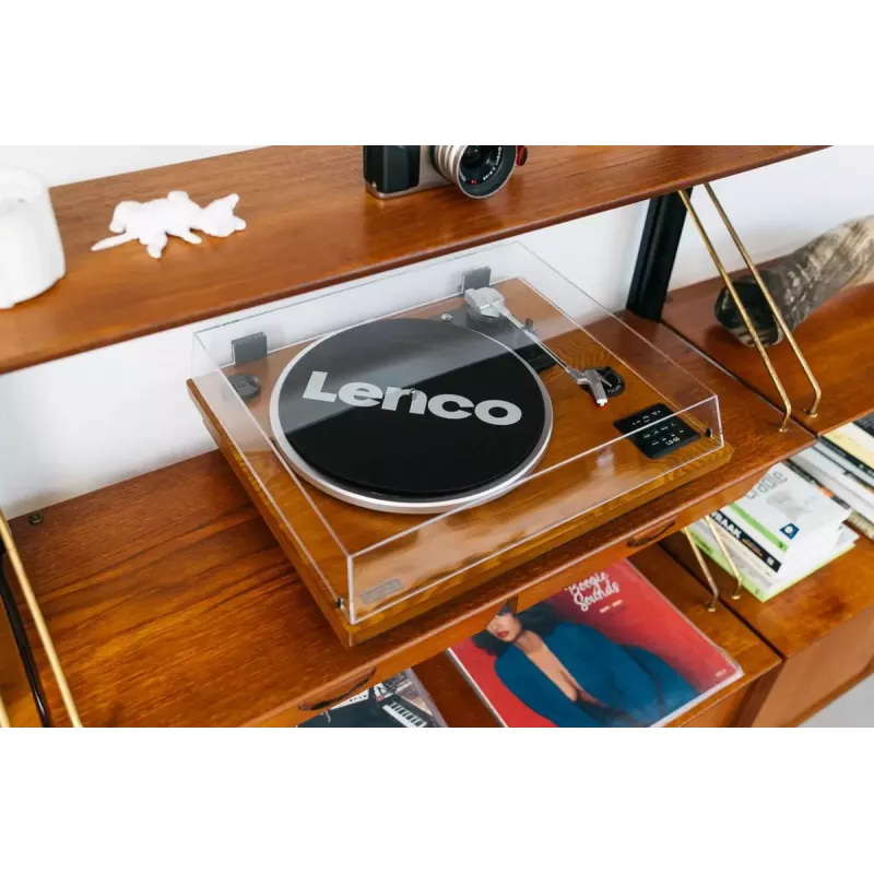 Remeňový audio gramofón Lenco LS-55WA drevo poloautomatický USB Bluetooth