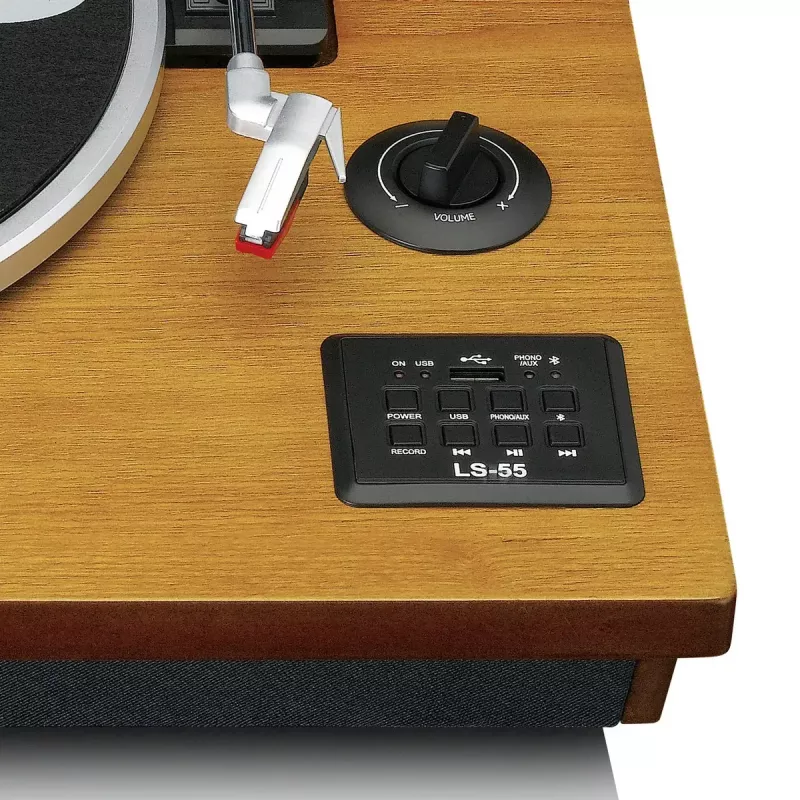 Remeňový audio gramofón Lenco LS-55WA drevo poloautomatický USB Bluetooth