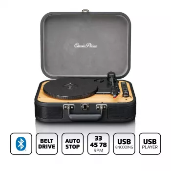 Kufríkový gramofón Lenco TT116BK s vstavanými reproduktormi – prenosný vinylový prehrávač, čierny